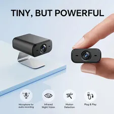 Wireless Mini Indoor Security Camera, 2.4GHz Wi Fi, Night Vision, USB Powered