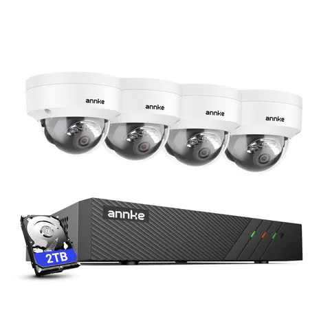 ANNKE 4K POE Audio Security IP Camera System Color Night Vision 8CH NVR 2TB HDD