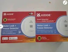 Kidde Smart Water Leak and Freeze Detector WiFi Alexa Google 60WLDR-W Lot Of 2