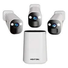 8 Channel Wi-Fi Video Home Security Hub with (3) Battery-Powered Wi-Fi 2K HD ...
