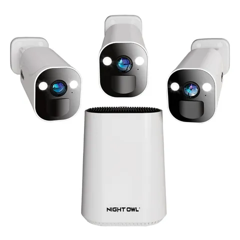 8 Channel Wi-Fi Video Home Security Hub with (3) Battery-Powered Wi-Fi 2K HD ...
