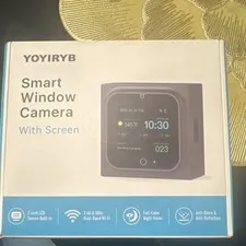 YOYIRYB Smart Window IP Camera Indoor 2" LCD Screen Wi-Fi Night Vision Black