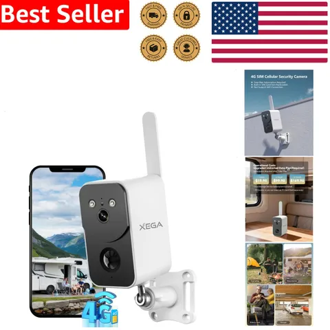 Rugged 4G Wireless Camera 10000mAh Battery Outdoor No WiFi Remote Site Security
