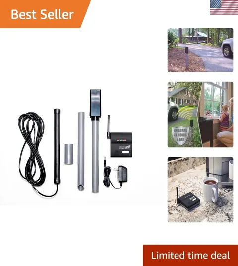 FM231 Wireless Driveway Alarm - 400 ft Vehicle Detection & Easy Installation