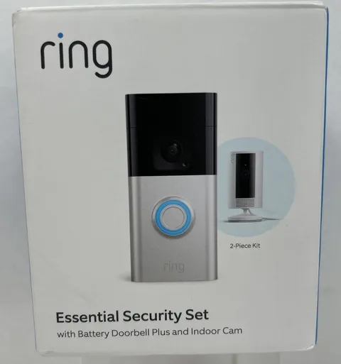 Ring Essential Kit with Battery Doorbell & Indoor Cam SEALED