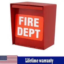Fire Department Box With Lock Hole Red Heavy Duty Steel ‎Wall Mount Quick Safety