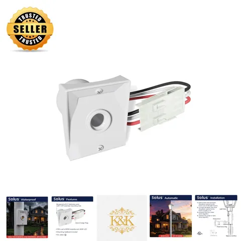 Listed Outdoor Dusk-to-Dawn Sensor for Lamp Posts - Safe & Reliable Lighting