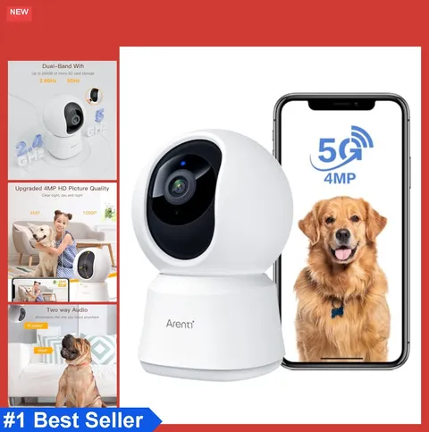 Pet Camera 4MP WiFi 6 Indoor Security Camera 2.5K Pan Tilt Night Vision Two Way