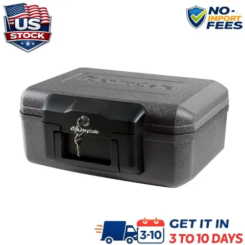 Fireproof Safe Box Key Lock Document Storage Portable Fire Resistant 0.18 Cu Ft