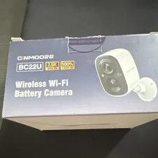 CINMOOORE BC22U 2.5K Battery Wi‑Fi Camera Waterproof 2‑Way Audio White