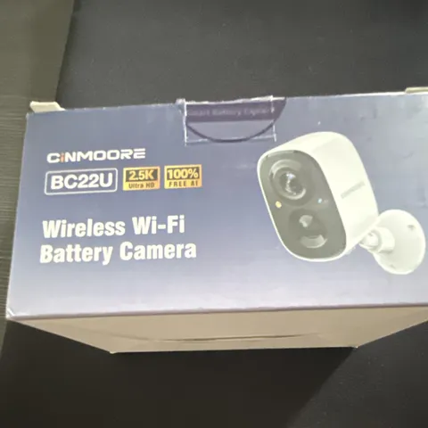 CINMOOORE BC22U 2.5K Battery Wi‑Fi Camera Waterproof 2‑Way Audio White
