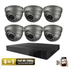 8CH 5MP DVR 1080P (6) 4-in-1 AHD 2.6MP OSD C6 Outdoor Security Camera System