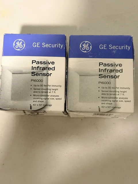 (2) GE Security PI6000 PIR Wired Motion Sensor/Detector Opt Pet Immunity New
