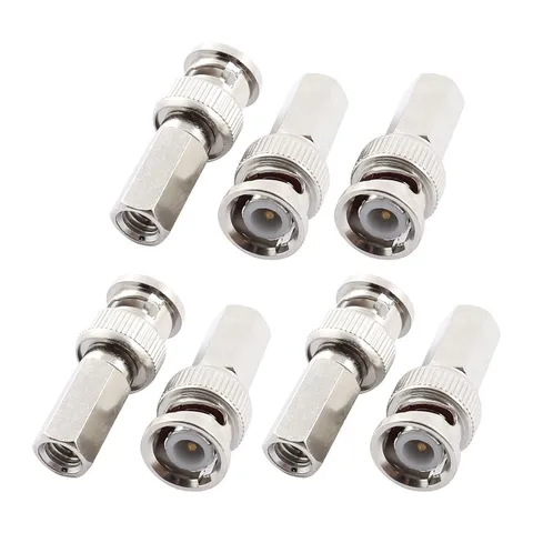 7pcs Rg59 Male BNC Coaxial Cable Connector Adapter For Tvcc Camera