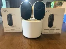 4 Arlo Essential Outdoor Camera 2nd Gen 5-Cam w/ Home Base Wireless 1080p. 