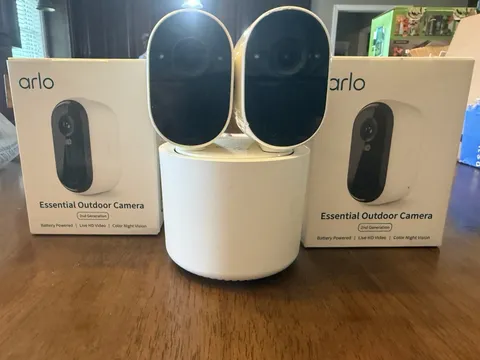 4 Arlo Essential Outdoor Camera 2nd Gen 5-Cam w/ Home Base Wireless 1080p. 