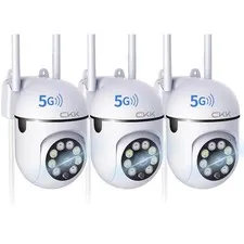 1080P Security Camera Outdoor Corded Power, 3 Pcs 2MP PTZ WiFi Home Camera (2...
