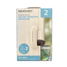 MERKURY Smart Wi-Fi Door/Window Sensor 2 Pack MI-SS201-199W. Instant Alerts. New