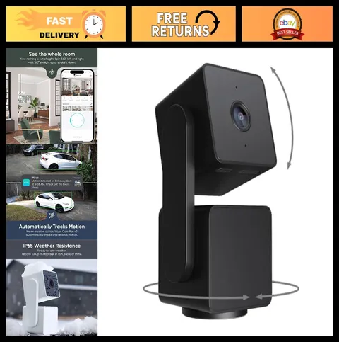 1080P WiFi Security Camera, Indoor/Outdoor, 360° Pan/Tilt/Zoom, Color Night Visi