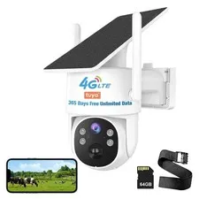 QUTHZZHY 4G LTE Cellular Security Camera Outdoor Wireless, 365-Day Free White