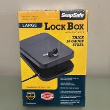SnapSafe Keyed Lock Box -Large 9.5”x6.5”x1.75 New Sealed 