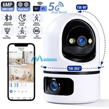 2K Dual Lens Security Camera System PTZ Auto Tracking Home Wifi Night Vision Cam