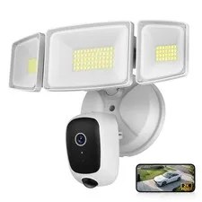 Hardwired Floodlight Camera Outdoor, 5500LM 2K HD Security Camera with Lights...