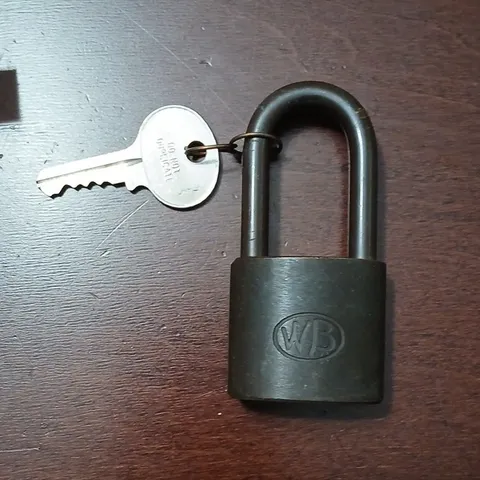 Wilson Bohannan WB Steel Keyed Padlock, Black Matte Finish, 15mm, 1 Key