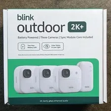 Blink Outdoor 2K+ Wireless Security Camera 3 Camera System (White) New Sealed