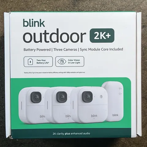 Blink Outdoor 2K+ Wireless Security Camera 3 Camera System (White) New Sealed