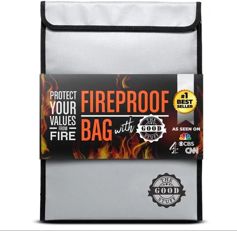 Fireproof Document Bag Legal Size 15x11 Waterproof Flame Retardant Cash Safe