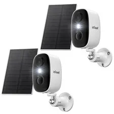 Solar Outdoor Security Cameras Wireless, 2K Color Night Vision, Surveillance wit