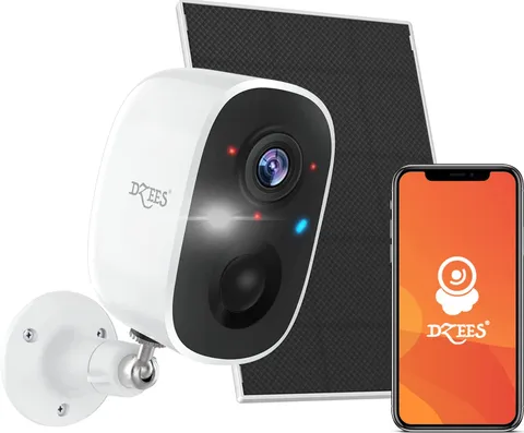 Dzees Solar Powered Security Cameras Wireless Outdoor WiFi, 2K Color Night Vi...