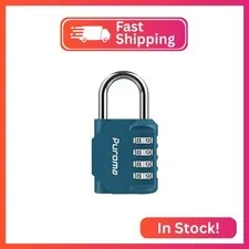 Puroma 1 Combination Lock Locker 4 Digits Combo Padlock Gym Peacock Blue
