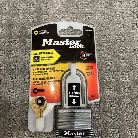 Master Lock Padlock, Laminated Stainless Steel Lock, 1-3/4 in. Wide, 1SSKADLF