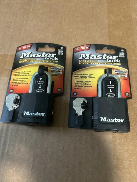 (2) Master Lock Padlocks M115XKADLF Tough Cut Weather Resistant - 