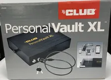 The Club Personal Vault XL Extra Large Money Safe Key Lock Portable Cable