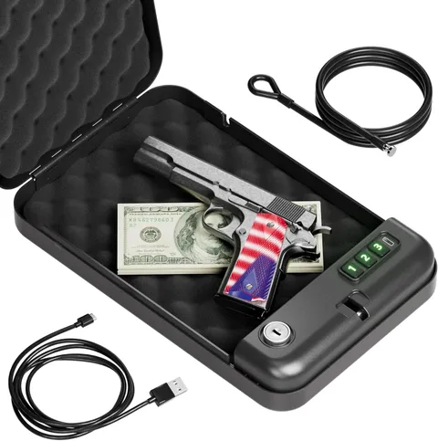 Pistol Safe Grimtron Portable Electronic Lock Box Key Access