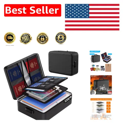 Upgraded Fireproof Soft Box - 32 Compartments for Secure Document Storage