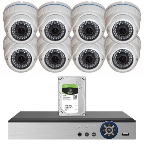 Evertech DVR 16 CH 1080P Analog 8x Zoom Dome Camera  HDMI Security Set -1TB