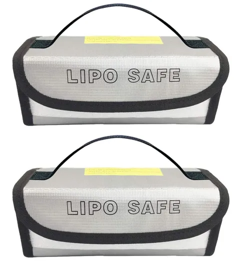 2 PCS 185x60x75mm Lipo Safe Bag Fireproof Explosion Proof Storage Charging