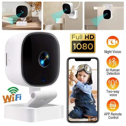 360° Camara De Seguridad WIFI HD 1080P Inalambrica Para Casa Interior Con Audio