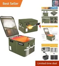 Fire Important Document Organizer with Lock, Upgraded Heat Insulated Filing S..-