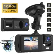 1080P Car DVR 3 Lens Dash Cam Front/Rear/Inside Video Recorder Camera G-sensor