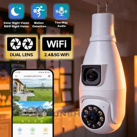 2K Camaras De Seguridad Para Exterior E27 WIFI Inalambrica Con Vision Nocturna
