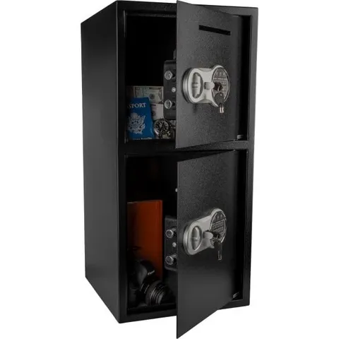 Electronic Safe Deposit Box - Drop Safe with Digital Keypad and 2 Sets of Man...