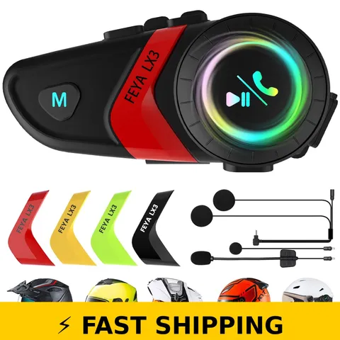 FEYA Motorcycle Helmet Speakers Hi-Fi Sound IPX6 Long Battery Life