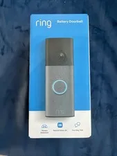 Ring Battery Doorbell newest model Retinal 2K with wide-angle video Speckle Gray