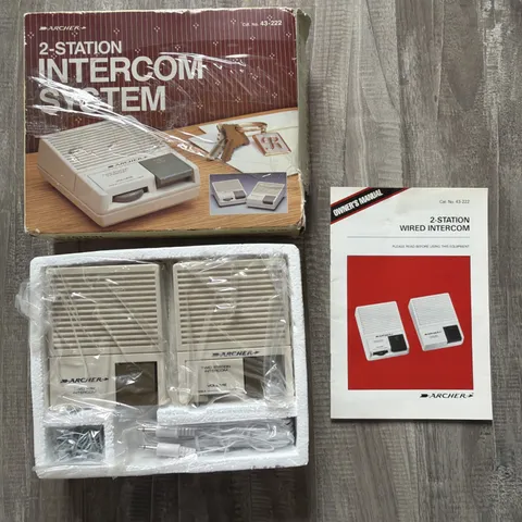 Vintage RadioShack Archer 2-Station Intercom System 43-221A Complete Box Manual