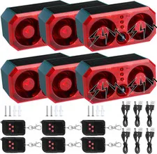 6 Pcs Solar Outdoor Motion Sensor Alarm Motion Sensor Animal Deterrent Dog Barki